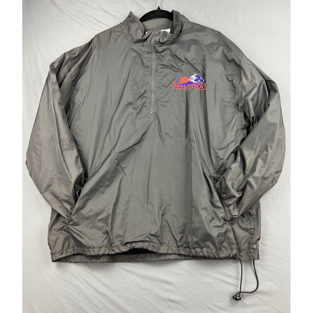 Wolfpack Rawlings Windbreaker Men XL Pullover Gray Quarter Zip Jacket Good